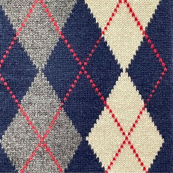 Winter Argyle Scarf, J. Crew, Blue Gray - Picture 4 of 7